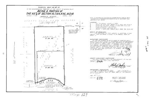 Click to see Parcel Map Book 17, pg. 127 (1987) of Nevada County Recorders Parcel Maps Book 17
