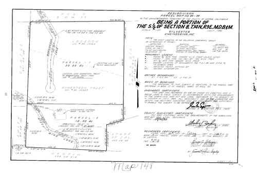 Click to see Parcel Map Book 17, pg. 148 (1987) of Nevada County Recorders Parcel Maps Book 17
