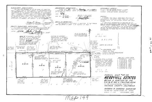 Click to see Parcel Map Book 17, pg. 149 (1987) of Nevada County Recorders Parcel Maps Book 17