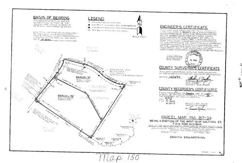 Click to see Parcel Map Book 17, pg. 150 (1987) of Nevada County Recorders Parcel Maps Book 17