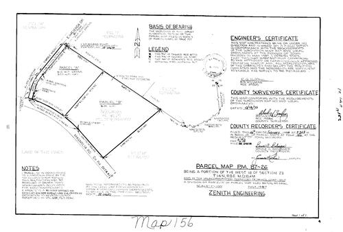 Click to see Parcel Map Book 17, pg. 156 (1988) of Nevada County Recorders Parcel Maps Book 17