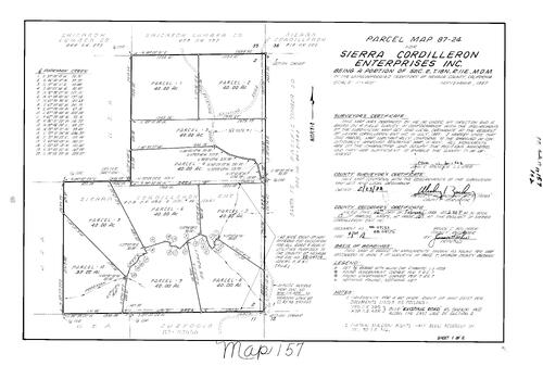 Click to see Parcel Map Book 17, pg. 157 (1988) of Nevada County Recorders Parcel Maps Book 17