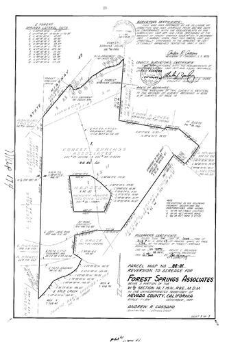 Click to see Parcel Map Book 17, pg. 174 (1988) of Nevada County Recorders Parcel Maps Book 17