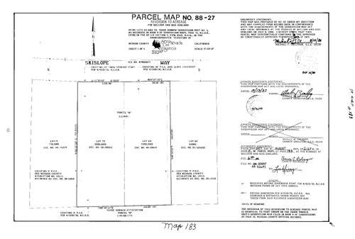 Click to see Parcel Map Book 17, pg. 183 (1988) of Nevada County Recorders Parcel Maps Book 17
