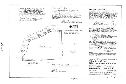Click to see Parcel Map Book 17, pg. 192 (1988) of Nevada County Recorders Parcel Maps Book 17
