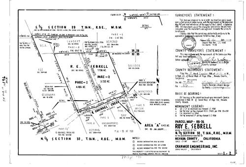 Click to see Parcel Map Book 17, pg. 196 (1988) of Nevada County Recorders Parcel Maps Book 17
