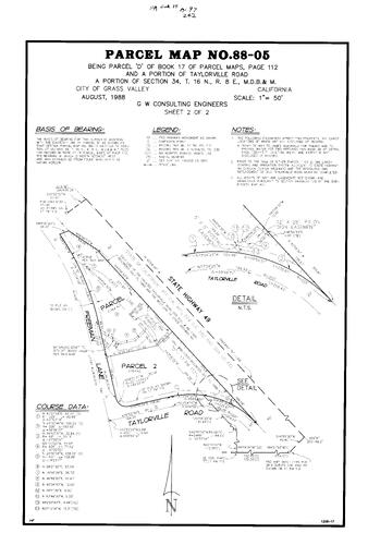 Click to see Parcel Map Book 17, pg. 197 (1988) of Nevada County Recorders Parcel Maps Book 17