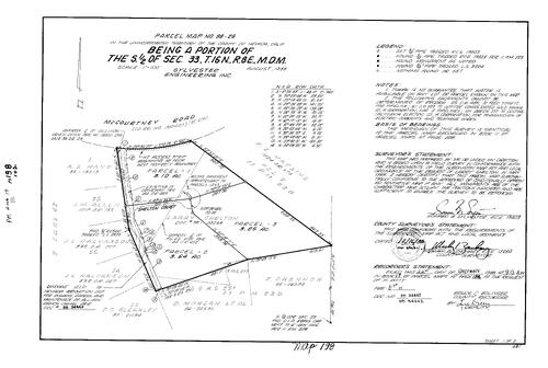 Click to see Parcel Map Book 17, pg. 198 (1988) of Nevada County Recorders Parcel Maps Book 17