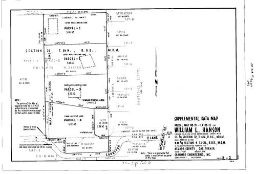 Click to see Parcel Map Book 17, pg. 200 (1988) of Nevada County Recorders Parcel Maps Book 17