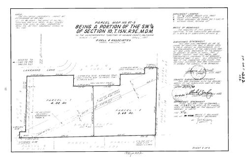Click to see Parcel Map Book 17, pg. 202 (1989) of Nevada County Recorders Parcel Maps Book 17