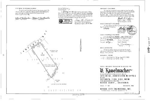 Click to see Parcel Map Book 17, pg. 203 (1989) of Nevada County Recorders Parcel Maps Book 17