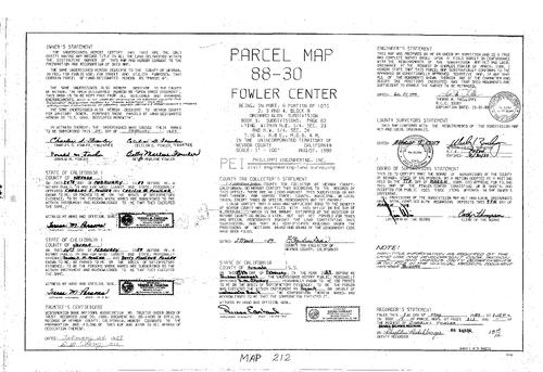 Click to see Parcel Map Book 17, pg. 212 (1989) of Nevada County Recorders Parcel Maps Book 17