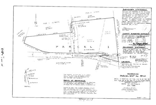 Click to see Parcel Map Book 17, pg. 213 (1989) of Nevada County Recorders Parcel Maps Book 17
