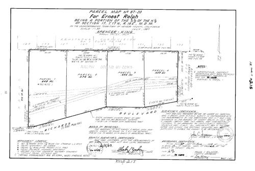 Click to see Parcel Map Book 17, pg. 215 (1989) of Nevada County Recorders Parcel Maps Book 17