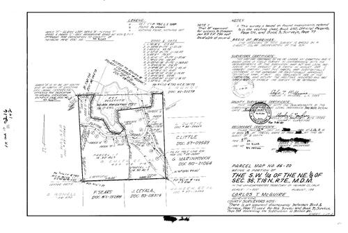 Click to see Parcel Map Book 17, pg. 216 (1989) of Nevada County Recorders Parcel Maps Book 17