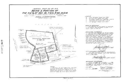 Click to see Parcel Map Book 17, pg. 217 (1989) of Nevada County Recorders Parcel Maps Book 17
