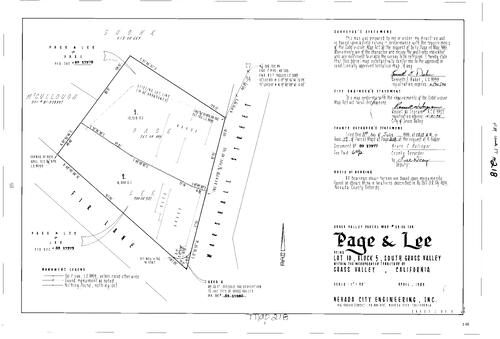 Click to see Parcel Map Book 17, pg. 218 (1989) of Nevada County Recorders Parcel Maps Book 17