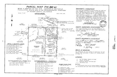 Click to see Parcel Map Book 17, pg. 222 (1989) of Nevada County Recorders Parcel Maps Book 17