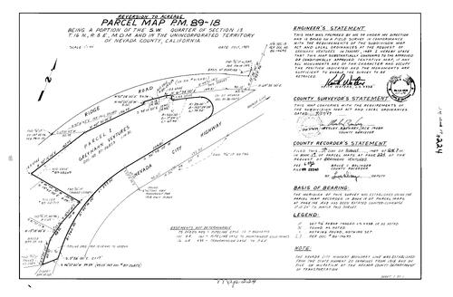 Click to see Parcel Map Book 17, pg. 224 (1989) of Nevada County Recorders Parcel Maps Book 17
