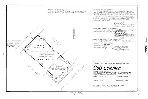Click to see Parcel Map Book 17, pg. 226 (1989) of Nevada County Recorders Parcel Maps Book 17