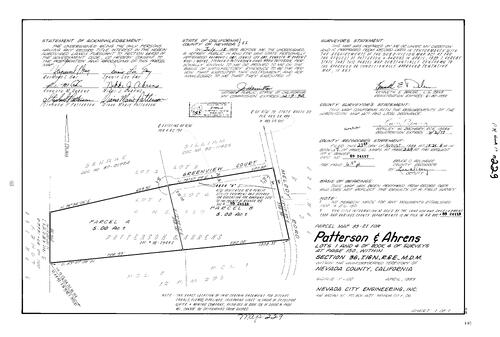 Click to see Parcel Map Book 17, pg. 229 (1989) of Nevada County Recorders Parcel Maps Book 17