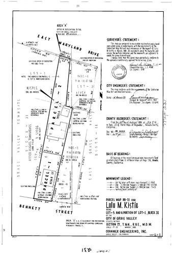 Click to see Parcel Map Book 17, pg. 231 (1989) of Nevada County Recorders Parcel Maps Book 17
