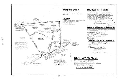 Click to see Parcel Map Book 17, pg. 237 (1989) of Nevada County Recorders Parcel Maps Book 17