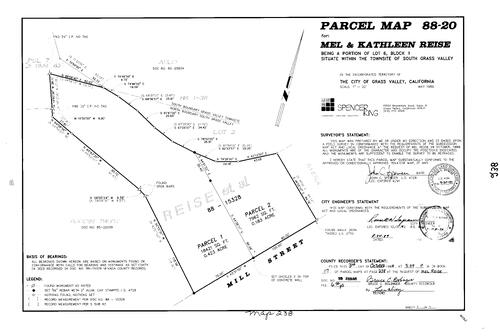 Click to see Parcel Map Book 17, pg. 238 (1989) of Nevada County Recorders Parcel Maps Book 17