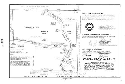 Click to see Parcel Map Book 17, pg. 242 (1989) of Nevada County Recorders Parcel Maps Book 17