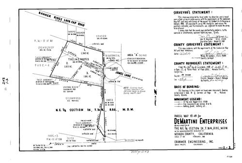 Click to see Parcel Map Book 17, pg. 243 (1989) of Nevada County Recorders Parcel Maps Book 17