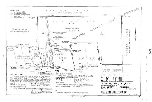 Click to see Parcel Map Book 17, pg. 244 (1989) of Nevada County Recorders Parcel Maps Book 17