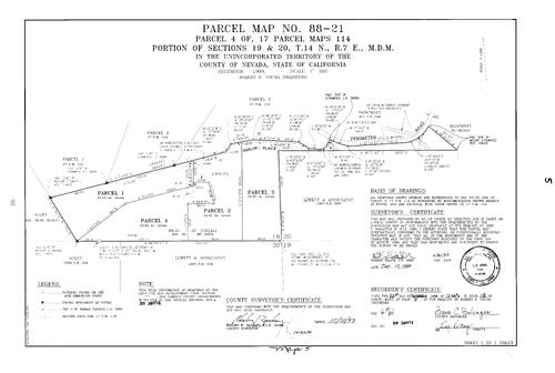 Click to see Parcel Map Book 18, pg. 5 (1989) of Nevada County Recorders Parcel Maps Book 18