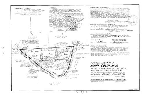 Click to see Parcel Map Book 18, pg. 6 (1989) of Nevada County Recorders Parcel Maps Book 18