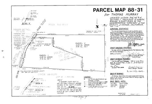Click to see Parcel Map Book 18, pg. 7 (1989) of Nevada County Recorders Parcel Maps Book 18