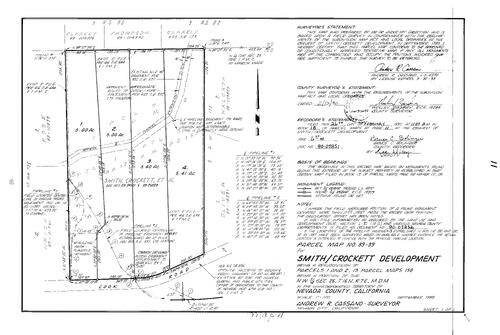 Click to see Parcel Map Book 18, pg. 11 (1990) of Nevada County Recorders Parcel Maps Book 18