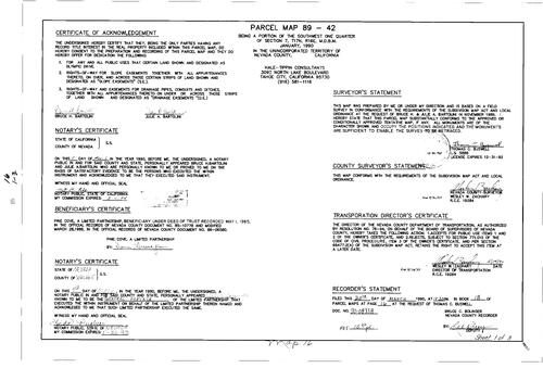 Click to see Parcel Map Book 18, pg. 16 (1990) of Nevada County Recorders Parcel Maps Book 18