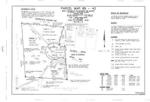 Click to see Parcel Map Book 18, pg. 16 (1990) of Nevada County Recorders Parcel Maps Book 18