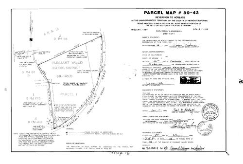 Click to see Parcel Map Book 18, pg. 18 (1990) of Nevada County Recorders Parcel Maps Book 18