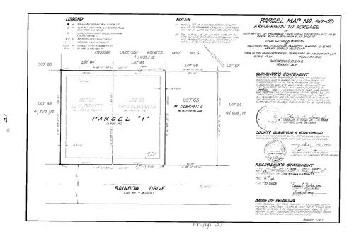 Click to see Parcel Map Book 18, pg. 21 (1990) of Nevada County Recorders Parcel Maps Book 18