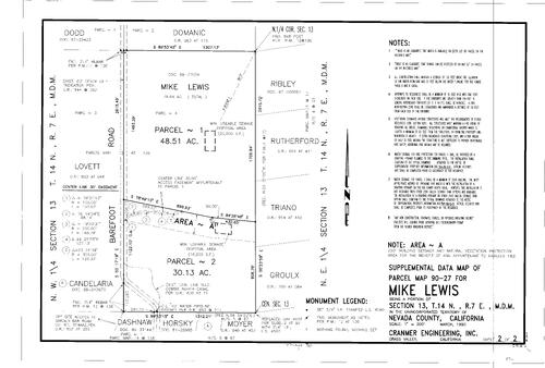 Click to see Parcel Map Book 18, pg. 30 (1990) of Nevada County Recorders Parcel Maps Book 18