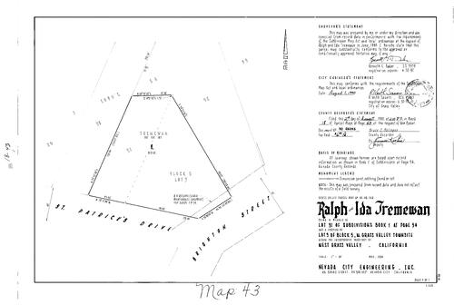 Click to see Parcel Map Book 18, pg. 43 (1990) of Nevada County Recorders Parcel Maps Book 18