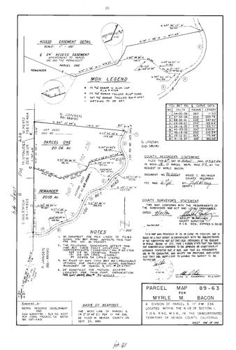 Click to see Parcel Map Book 18, pg. 44 (1990) of Nevada County Recorders Parcel Maps Book 18