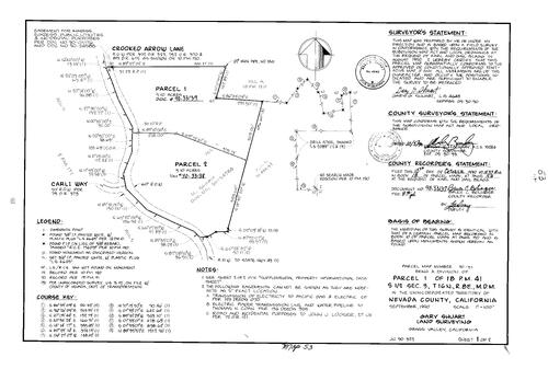 Click to see Parcel Map Book 18, pg. 53 (1990) of Nevada County Recorders Parcel Maps Book 18