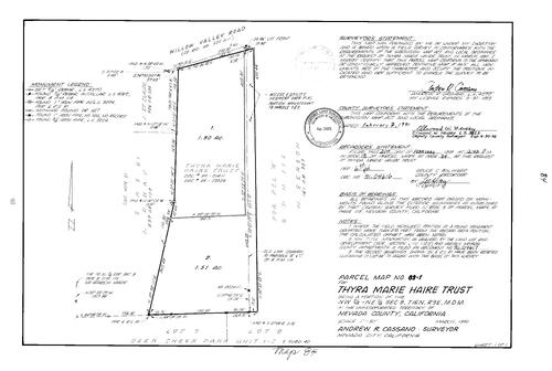 Click to see Parcel Map Book 18, pg. 84 (1991) of Nevada County Recorders Parcel Maps Book 18