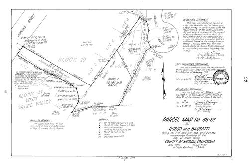Click to see Parcel Map Book 18, pg. 99 (1991) of Nevada County Recorders Parcel Maps Book 18