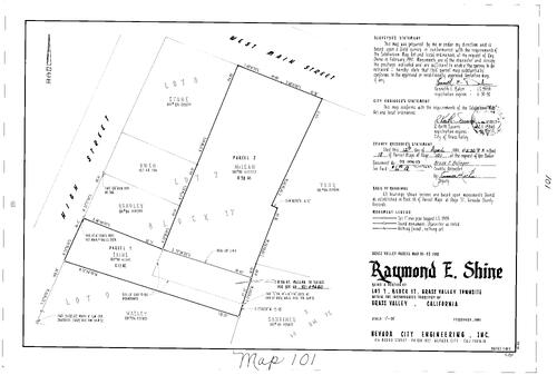Click to see Parcel Map Book 18, pg. 101 (1991) of Nevada County Recorders Parcel Maps Book 18