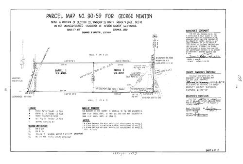 Click to see Parcel Map Book 18, pg. 109 (1991) of Nevada County Recorders Parcel Maps Book 18