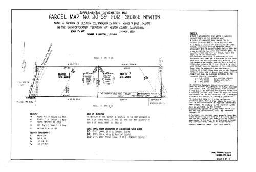 Click to see Parcel Map Book 18, pg. 109 (1991) of Nevada County Recorders Parcel Maps Book 18