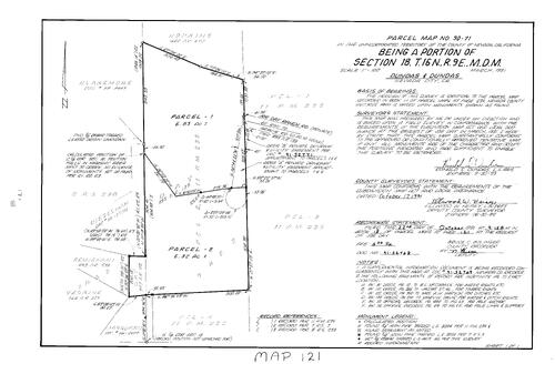 Click to see Parcel Map Book 18, pg. 121 (1991) of Nevada County Recorders Parcel Maps Book 18
