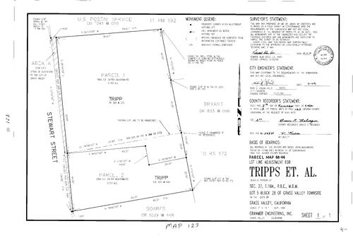 Click to see Parcel Map Book 18, pg. 123 (1991) of Nevada County Recorders Parcel Maps Book 18
